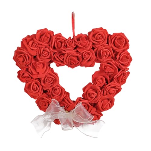 Rosen Kranz, Romantische Valentinstag Deko, Künstliche Blumen Girlande, Rosen Liebe Herz Wreath Hängende, Rosen Deko Für Hochzeit Jahrestag Dating von ZONEWD