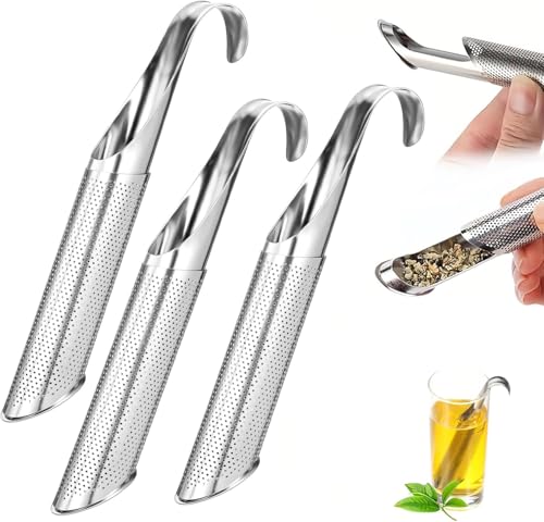 3 Stücks Teesieb aus Edelstahl Feinmaschiges Teesieb mit Hakengriff Edelstahl Teefilter für losen Tee Teeei Feinmaschig Teestab losen Tee Wiederverwendbar von ZONGYUNYNOLE