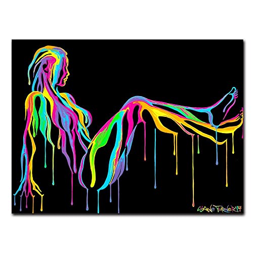 Linie Frauen Leinwand Malerei Pop Art Bunte Abstrakte Sexy Druck Wandkunst Bild Heimtextilien for Wohnzimmer Dekor Rahmenlos (Color : B, Size : 60x90cm no frame) von ZONJEE