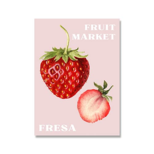 Obstmarkt Ananas Orange Strawberry Poster und Drucke Wandkunst Leinwand Malerei Wandbilder for Wohnzimmer Dekor (Color : C, Size : 60x90cm no frame) von ZONJEE