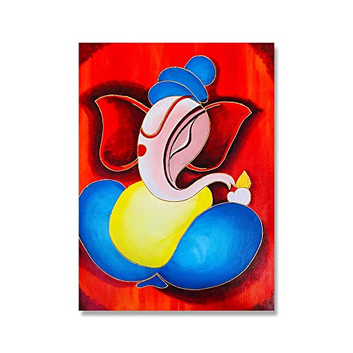 ZONJEE Abstrakte Farbe Buddha Lord Ganesha Wandkunstdrucke Leinwand Gemälde Vinayaka Ganapati Elefant for Wohnzimmer Heimdekorationen (Color : B, Size : 50x70cm no Frame) von ZONJEE