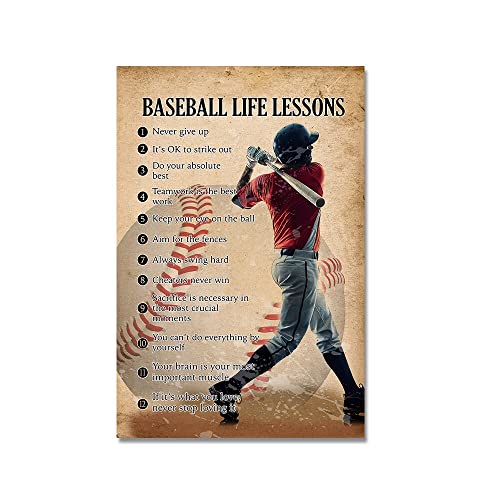ZONJEE Baseball Life Lessons Wall Prints Posters Abstract Sports Canvas Painting Modern Art Prints Pictures for Boy Room Home Decor (Color : CJ730, Size : 30x45CM Unframed) von ZONJEE
