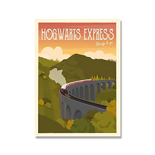 ZONJEE Film Hogwart Castle Poster and Prints Reise Landschaftsgärtner Vintage Film Poster Leinwand Malerei Abstrakte Bild Wohnkultur (Color : B, Size : 40x50 No Frame) von ZONJEE