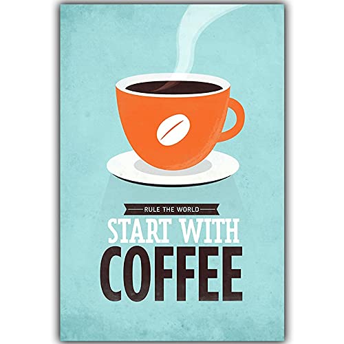 ZONJEE Kaffee leinwand malerei Druck Poster Cafe Moderne Kunst leinwand malerei wandbilder für küchenbar Cafe dekor kein Frame (Color : C, Size : 40X60cm No Frame) von ZONJEE