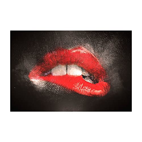 ZONJEE Moderne rote Lippen Gemälde drucken auf Leinwand abstrakte sexy Lippen Poster Nordic Home Dekoration Wandkunst Bild for Wohnzimmer (Color : B, Size : 40x60cm no Frame) von ZONJEE