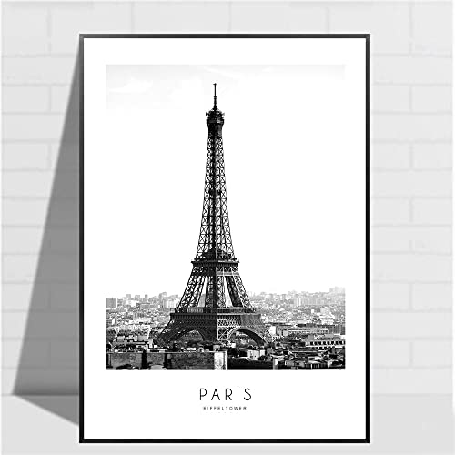 ZONJEE Paris Eiffelturm New York City Poster Gebäude Landschaft Leinwand Gemälde Wohnzimmer Wandkunst Dekorative Bilder Wohnkultur (Color : B, Size : 60x90cm no Frame) von ZONJEE