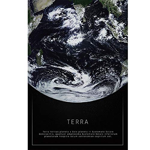 ZONJEE Schwarz-Weiß-Leinwand-Malerei Mond-Erde aus dem Weltraumdruck Poster Wohnzimmer Dekoration Wandbilder Luna Terra (Color : B, Size : 40x50cm no Frame) von ZONJEE