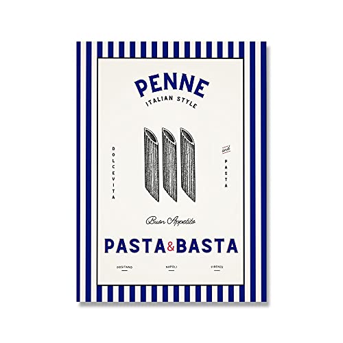 ZONJEE Vintage italienisches Essen Poster Makkaroni Spaghetti Leinwand Gemälde Wandkunst Bild Drucke modernes Esszimmer Küche Wohnkultur (Color : C, Size : 30x40cm No Frame) von ZONJEE