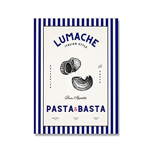 ZONJEE Vintage italienisches Essen Poster Makkaroni Spaghetti Leinwand Gemälde Wandkunst Bild Drucke modernes Esszimmer Küche Wohnkultur (Color : E, Size : 30x40cm No Frame) von ZONJEE