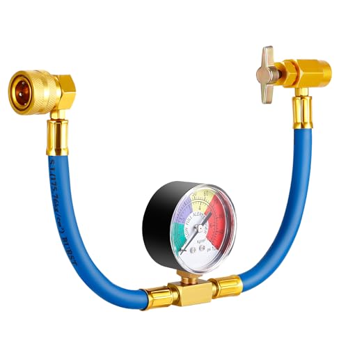 R134A Klimatisierungs-Automatisierungsgerät, Aufladeset für das Klimatisierungsgerät aus Kautschuk mit Manometer. Aufladegerät für Autoklimaanlage (39cm) von ZONJIE