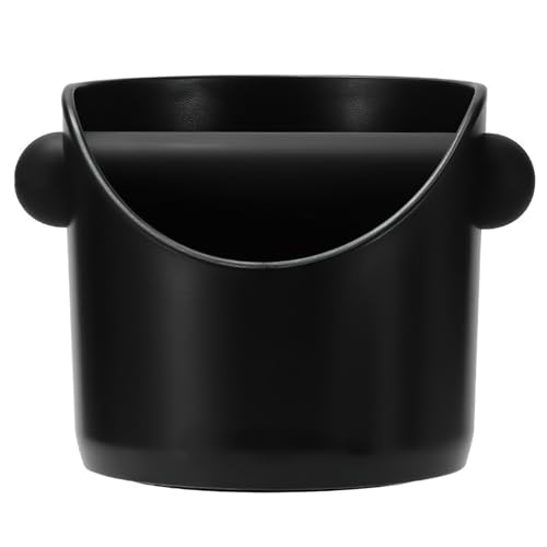 ZONJIE Kaffee-Abklopfbehälter – 0,45 l Kaffeesatz-Abklopfbehälter mit Abnehmbarer Abklopfleiste und Rutschfester Basis, stoßdämpfender Espresso-Abklopfbehälter für Siebträger (schwarz) von ZONJIE