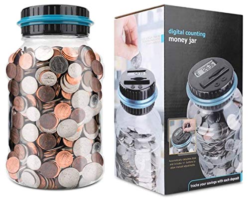 ZONJIE Spardose Zähler Sparschwein, Digitale Spardose Automatische Münzzähler mit LCD Anzeige, 1,8 l Großer Münzzähler, Digital Piggy Bank Kinder Freunde von ZONJIE
