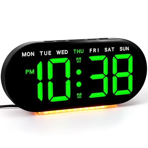 ZONJIE Wecker Digital Batterie, LED-Digitaluhr mit Licht, Doppelalarm und Schlummerfunktion, 12/24 Stunden, Helligkeit einstellbar, Nachttischuhr mit Temperaturanzeige von ZONJIE