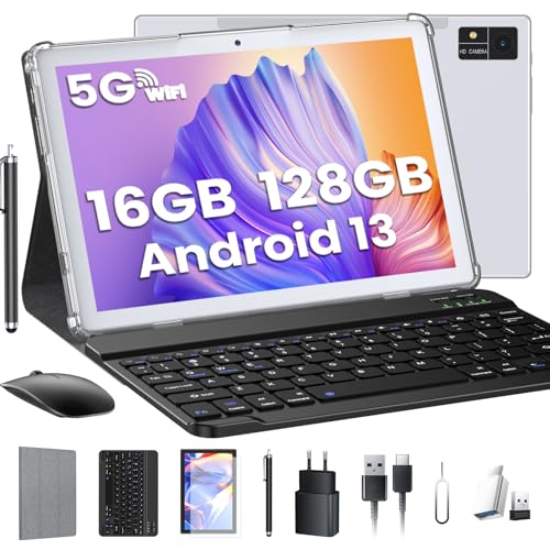 ZONKO 2025 Neueste Tablet 10 Zoll Tablets 16GB RAM+128GB ROM/TF 1TB, 5G+2.4G WLAN, 8-Core 2.0GHz, 8000mAh,13MP+8MP, Tablette PC Android Tablet Mit Tastatur Stift Maus, 1080FHD, GPS GMS Tablet- Silber ZONKO 2025 Neueste Tablet 10 Zoll Tablets 16GB RAM+128GB ROM/TF 1TB, 5G+2.4G WLAN, 8-Core 2.0GHz, 8000mAh,13MP+8MP, Tablette PC Android Tablet Mit Tastatur Stift Maus, 1080FHD, GPS GMS Tablet- Silber von ZONKO