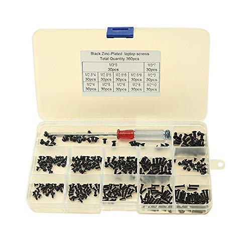 XIZONLIN 360 Stück M2 M3 M2.5 Computerschrauben Sortierten Set für Universal Laptop PC Computer Reparatur Zubehör, Schwarz XIZONLIN 360 Stück M2 M3 M2.5 Computerschrauben Sortierten Set für Universal Laptop PC Computer Reparatur Zubehör, Schwarz von ZONLIN