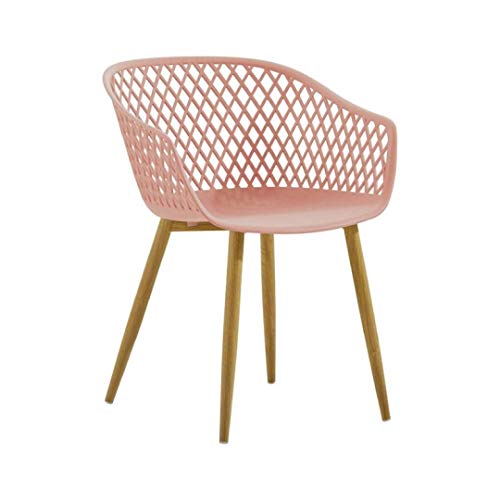 Zons, Rosa Set mit 2 Stühlen, Design Füße aus Metall, Holzimitat, 2 Stück von ZONS