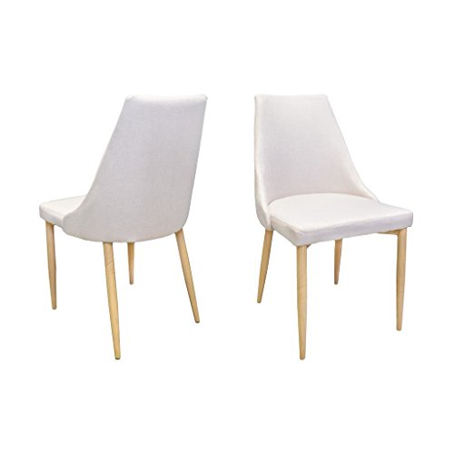 Zons 2 Stück Stühle Hat Esszimmer skandinavischen aus Stoff beige mit Füße aus Metall 47,5 x 46.5 x 85 von ZONS