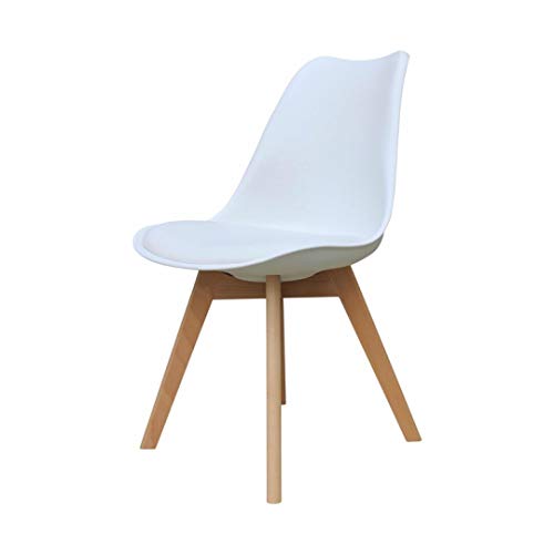 ZONS Alba Stuhl aus Polypropylen, weiß, Füße aus Holz, skandinavischer Stil, 6 Stück von ZONS
