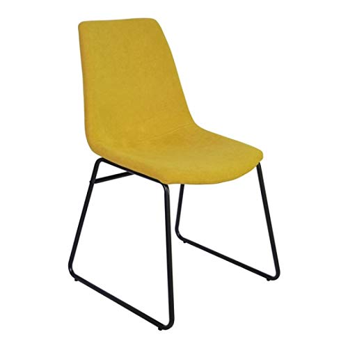 ZONS Cholo Stühle aus Stoff, Gelb und Metallbespannung, groß, Schwarz von ZONS