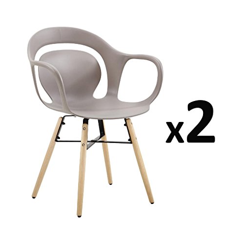 ZONS Impossible Stuhl, Esszimmerstuhl mit Sitzfläche, Weiß, Taupe, 1 von ZONS