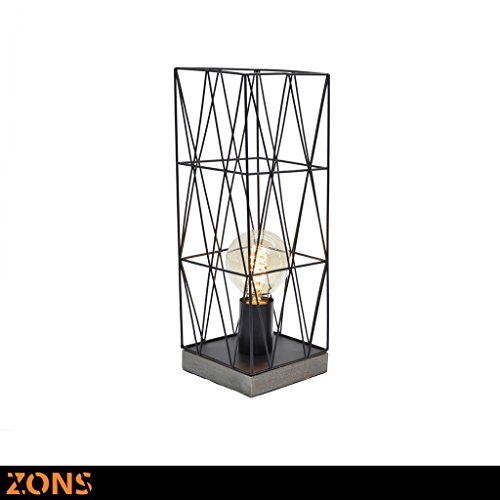 Zons Tischleuchte Metall 13 x 13 x H38 cm 3 Farben Sortiert + Edison Glühbirne schwarz von ZONS