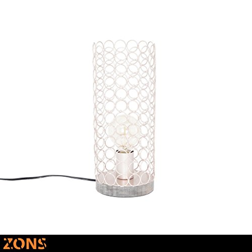 ZONS Tischleuchte aus Metall 14,5 x 35 cm hoch 4 Farben Sortiert + Edison Glühbirne beige von ZONS