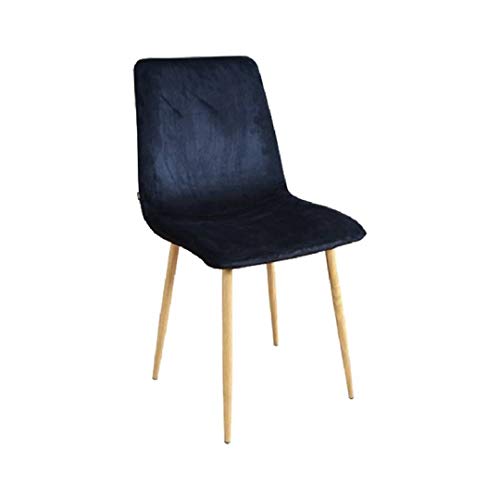ZONS Zak Stuhl aus schwarzem Samt, 4 Füße aus Metall, Holzoptik, 2 Stück von ZONS