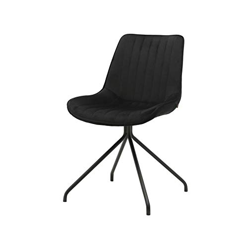 Zons 2 Stühle, Kylie aus Velours, Fuß, Schwarz, 59,5 x 51 x 83 cm von ZONS