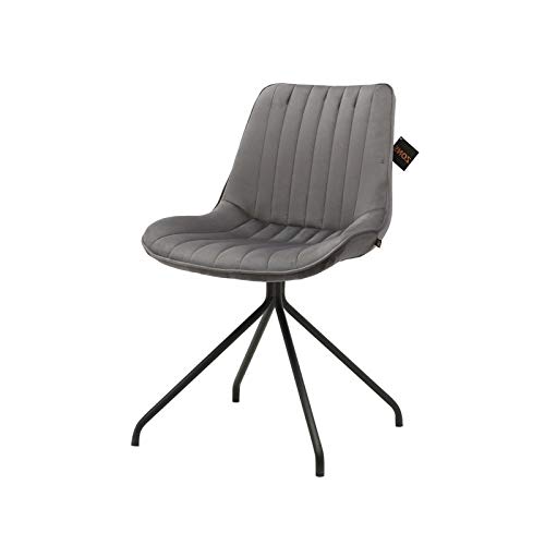 Zons 2 Stühle Kylie mit schwarzem Velours-Fuß, grau, 59.5x51xH83 cm von ZONS