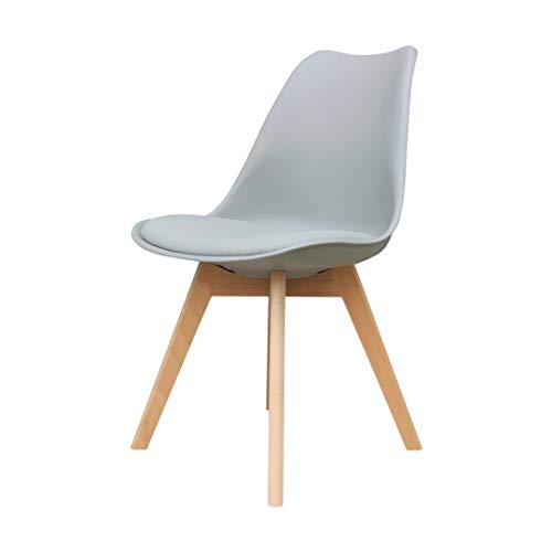 ZONS Alba Stuhl aus Polypropylen, Grau, Füße aus Holz, skandinavischer Stil, 2 Stück von ZONS