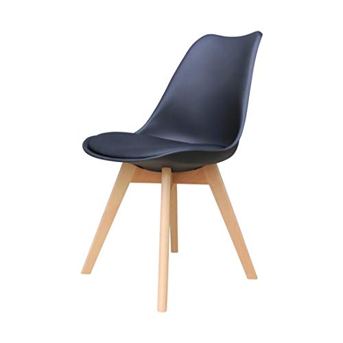ZONS Alba Stuhl aus Polypropylen, schwarz, Füße aus Holz, skandinavischer Stil, 2 Stück von ZONS