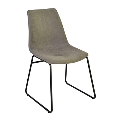 ZONS Cholo Stühle aus Stoff, Taupe und Gestell aus Metall, Schwarz, Größe L von ZONS