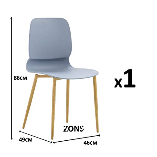 Zons MAZ Metallstuhl mit Sitzfläche PP grau von ZONS