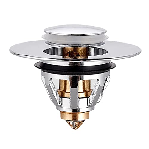 Abflusssieb für Spülbecken Abflussstopfen for Badezimmerspüle mit Siebkorb, Presstyp, Abflussstopper, Haarfänger for die Küche zu Hause, Küchenspüle, Sieb von ZONSHJDKR