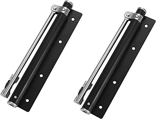 Automatischer Türschließer 2 Stück Federbelasteter automatischer einstellbarer Türschließmechanismus, Torschließer aus Edelstahl(Black) von ZONSHJDKR