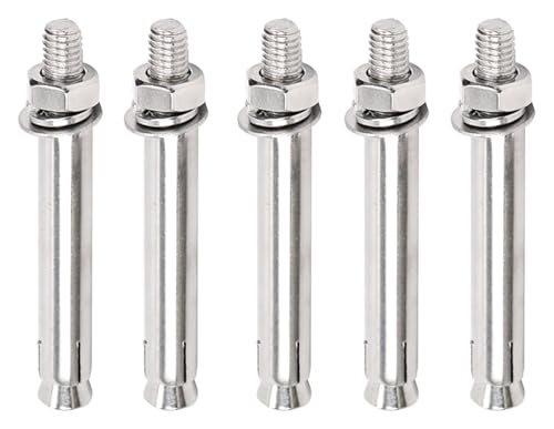 Dehnschrauben 5 Stück Hochleistungs-Expansionsschraubenbolzen, M12 × 70 mm - M12 × 120 mm Sechskantmutter-Expansionshülsenankerbolzen aus Edelstahl(M12x120mm) von ZONSHJDKR