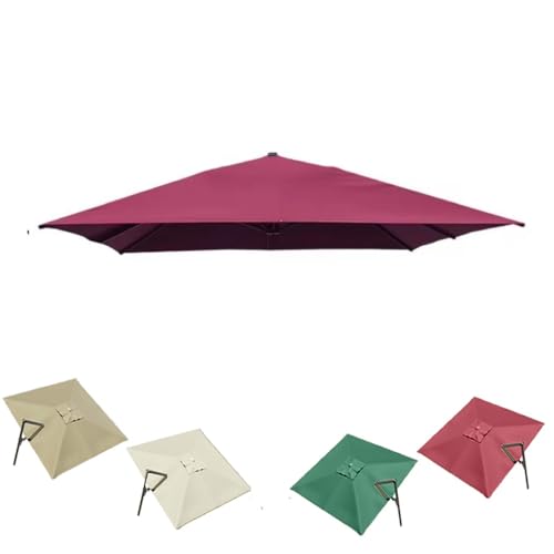 Ersatzdach 10ft quadratischer Freischwinger-Sonnenschirm, 8 Rippen, Ersatztuch for Pool-Sonnenschirm, Ersatzbezug for versetzten Schirm auf der Terrasse, UV-Schutz(Burgundy,3m (10')Single top) von ZONSHJDKR