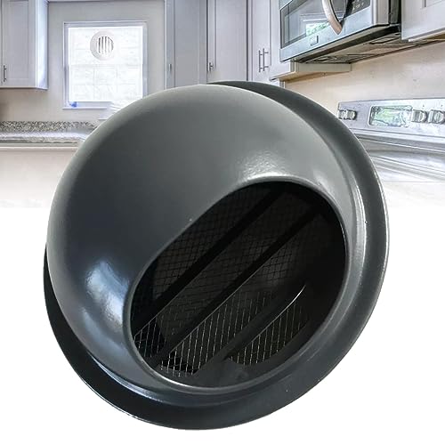 Runde Lüftungsabdeckung Runde Kanalwand-Untersicht-Entlüftungskappe, Auslass, externe Abluftgitterabdeckung mit Lamellen, for Lüftungssystem, Klimaanlage, Küche/Schwarz/2(K-gray,70Mm) von ZONSHJDKR