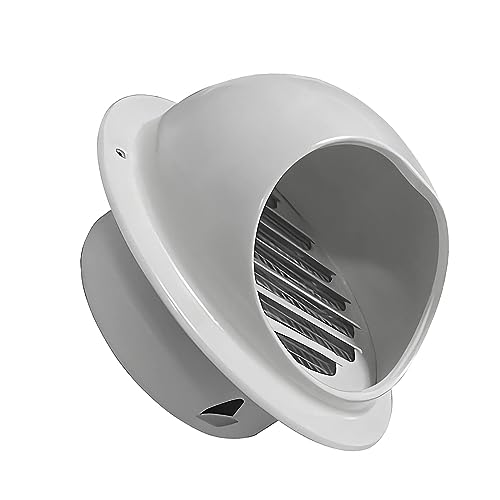 Runde Lüftungsabdeckung Runde Kanalwand-Untersicht-Entlüftungskappe, Auslass, externe Abluftgitterabdeckung mit Lamellen, for Lüftungssystem, Klimaanlage, Küche/Schwarz/2(Light-grey,70Mm) von ZONSHJDKR