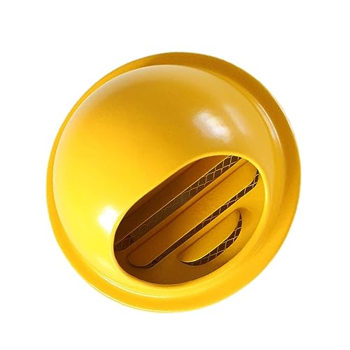 Runde Lüftungsabdeckung Runde Kanalwand-Untersicht-Entlüftungskappe, Auslass, externe Abluftgitterabdeckung mit Lamellen, for Lüftungssystem, Klimaanlage, Küche/Schwarz/2(Yellow,150Mm) von ZONSHJDKR