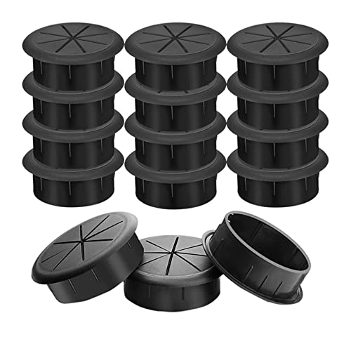ZONSHJDKR Desktop-Dichtung 15-teiliges Schreibtisch-Kabeldurchführungsset, Flexible Kabeldurchführungen, Kabel-Organizer for Büro, Zuhause, PC-Schreibtisch(Black) von ZONSHJDKR