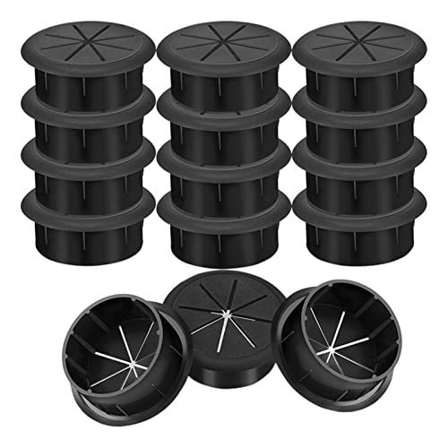 ZONSHJDKR Desktop-Dichtung 15-teiliges Schreibtisch-Tüllen-Set for Kabellöcher, for Büro, Zuhause, PC-Schreibtisch(Black) von ZONSHJDKR