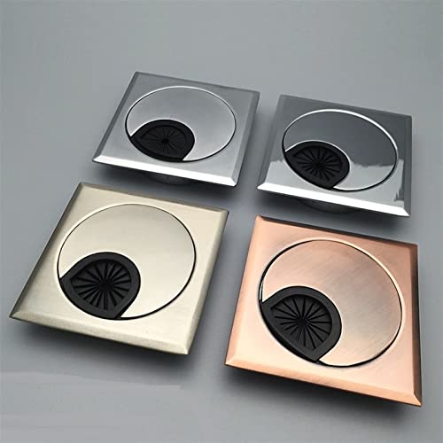 ZONSHJDKR Desktop-Dichtung 2 Stücke/quadratische 60mm Zink-Legierung PC Computer Schreibtisch Tisch Desktop Tülle Kabel Outlet Ordentlich Draht Loch Abdeckung(Chrome) von ZONSHJDKR