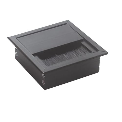 ZONSHJDKR Desktop-Dichtung 3 STÜCKE Schreibtisch Kabeltülle Drahtlochabdeckung Leitungskastenabdeckung Kabelbox Bürotisch Kabelorganizer 80x80 MM(Black) von ZONSHJDKR