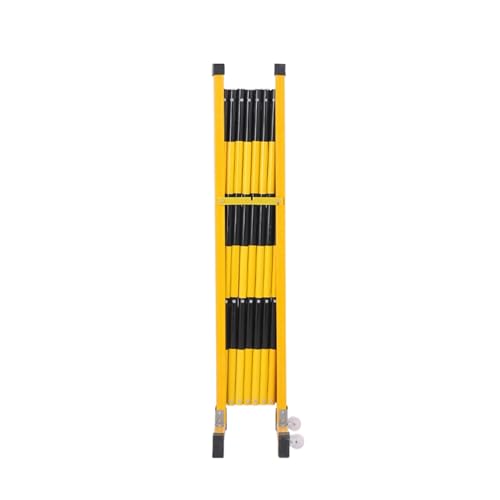 ZONSHJDKR Einziehbarer Zaun Ausziehbare Metallabsperrung, 1,2 m/119,4 cm hoch, mit Rollen, Verstellbarer, einziehbarer Absperrzaun zur Verkehrskontrolle(Black,47x39in) von ZONSHJDKR