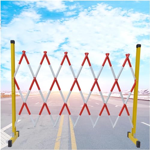 ZONSHJDKR Einziehbarer Zaun Einziehbares Sicherheitstor, einziehbare Verkehrsbarriere, zusammenklappbares tragbares Scherentor for den Straßen- und Garagenbau im Freien, 1,2 x 5 m(1.2 * 5m) von ZONSHJDKR