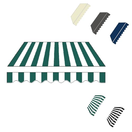 ZONSHJDKR Ersatz-Segeltuch für einziehbare Markise 8ft 10ft 12ft 16ft 20ft, Sonnenschutzdachabdeckung Ersatz wasserdichtes Tuch(Green,4x3.5m(13x12ft)) von ZONSHJDKR