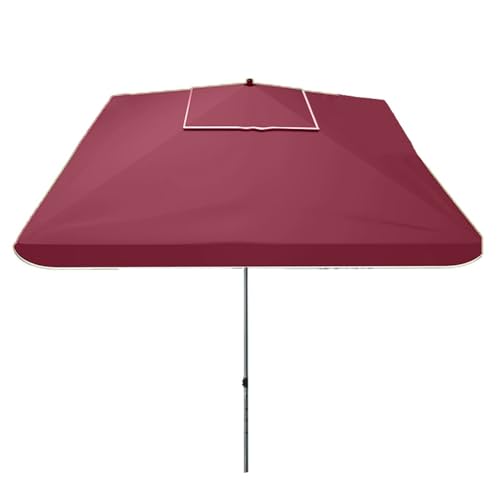 ZONSHJDKR Ersatzdach Großer quadratischer Marktschirm, 2 m, Verstellbarer Tischschirm for den Außenbereich, winddichter Sonnenschirm for Garten, Terrasse, Pool, Hof(Burgundy) von ZONSHJDKR