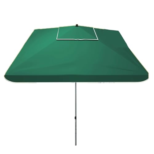 ZONSHJDKR Ersatzdach Großer quadratischer Marktschirm, 2 m, Verstellbarer Tischschirm for den Außenbereich, winddichter Sonnenschirm for Garten, Terrasse, Pool, Hof(Dark Green) von ZONSHJDKR
