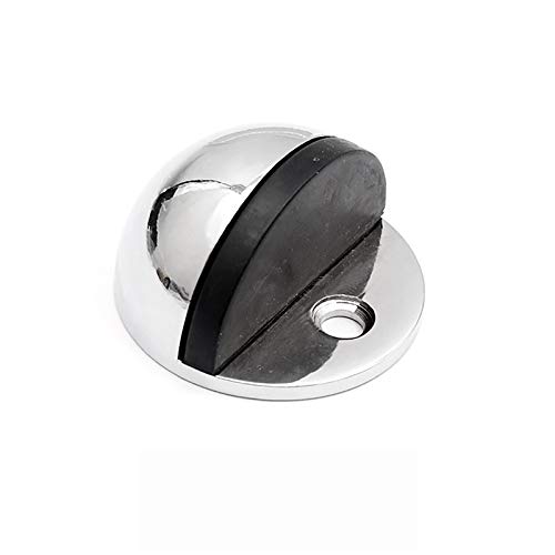 ZONSHJDKR Magnetischer Türstopper Bodentürstopper, einfacher, stanzfreier Antikollisions-Türstopper, Oben montierte Einloch-Absaugung for das Home Office und den gewerblichen Gebrauch(Silver) von ZONSHJDKR